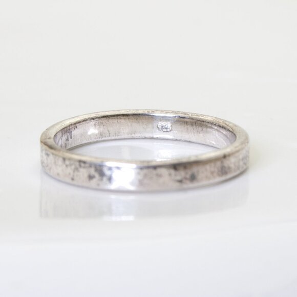 3mm Vintage Sterling Silver Flat Band Ring, Stamped 925, Sz7, Tarnish Jewelry - Picture 6 of 9